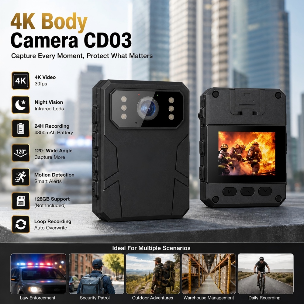 Compact Camera Mirrorless - Police Body Camera 1080P DVR Video