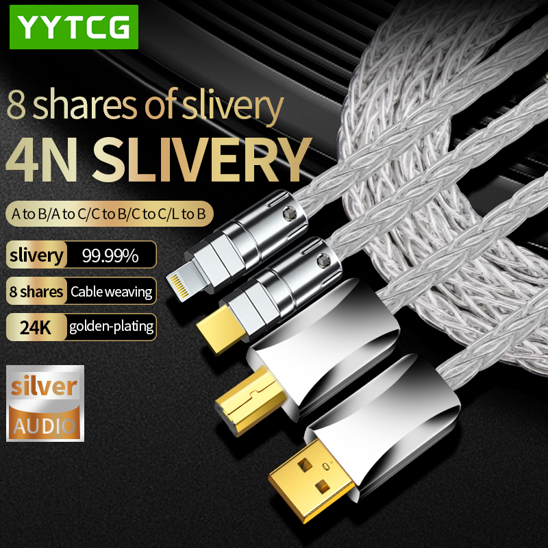Usb Sound Card External - Sterling silver USB audio decoding cable,