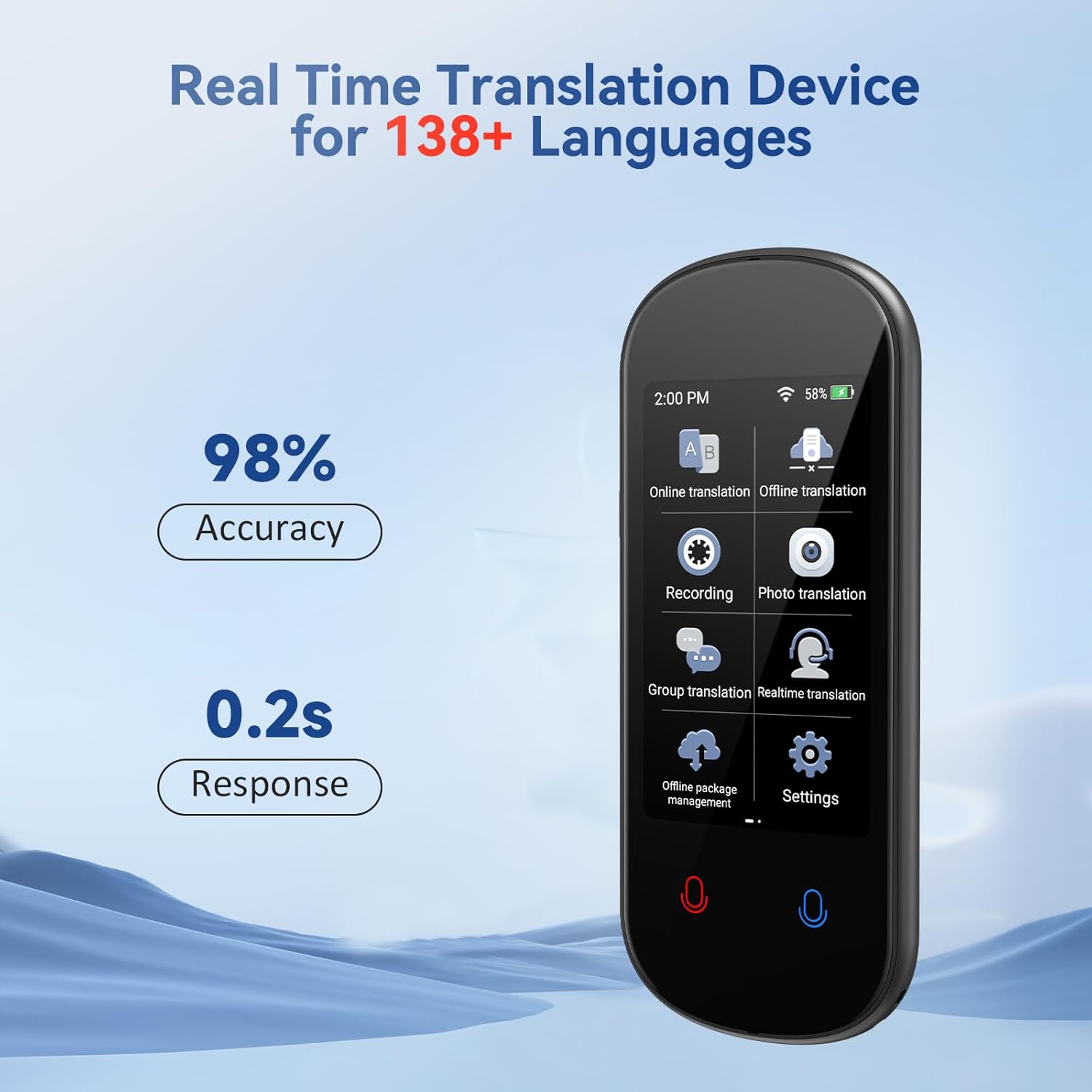 Instant AI Voice Translator Z2 - Portable Translator Device review and price